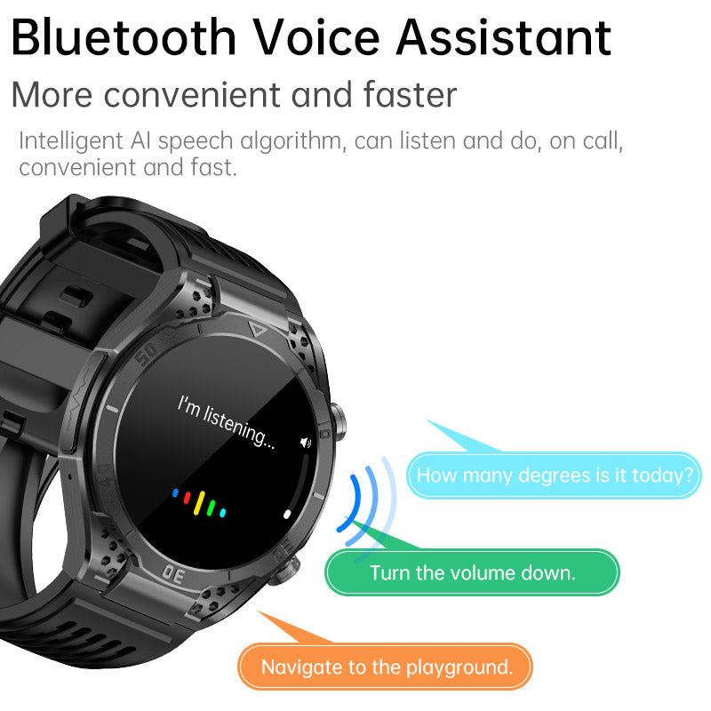 ZWA1 AMOLED Business Health Blood Pressure Oxygen Uric Acid Smartwatch ECG Heart Rate Voice Assistant