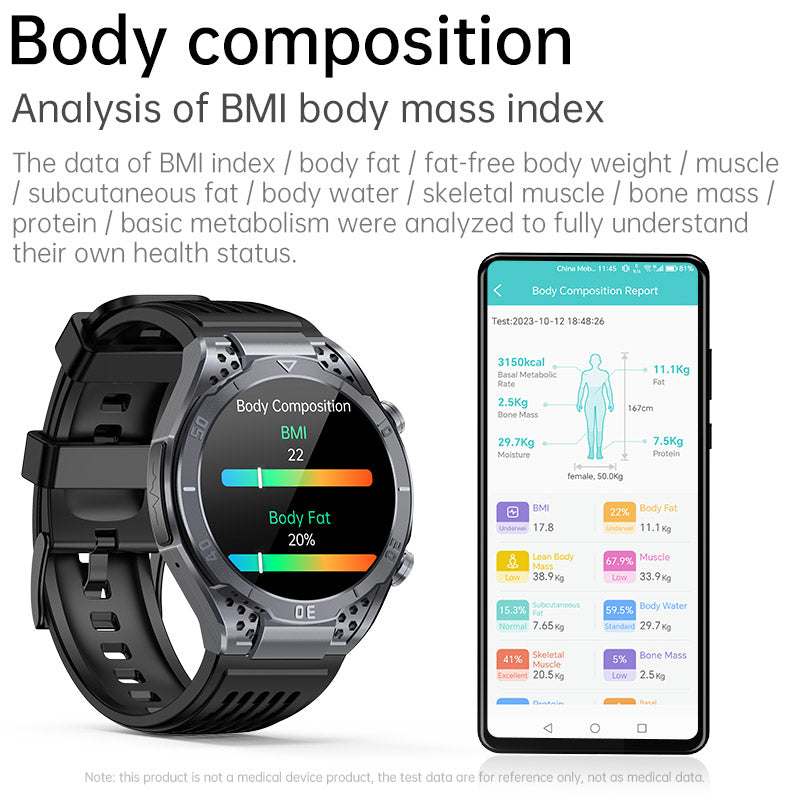 ZWA1 AMOLED Business Health Blood Pressure Oxygen Uric Acid Smartwatch ECG Heart Rate Voice Assistant