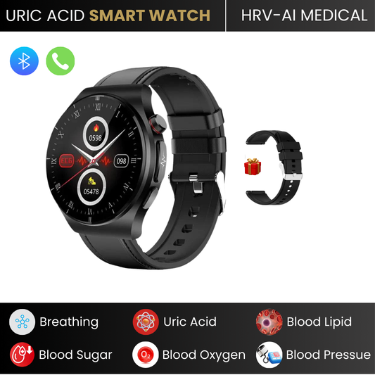 2024 New Laser Treatment Smart Watch - Blood Sugar - Lipid and Uric Acid Medical Grade ECG+PPG Health Monitoring