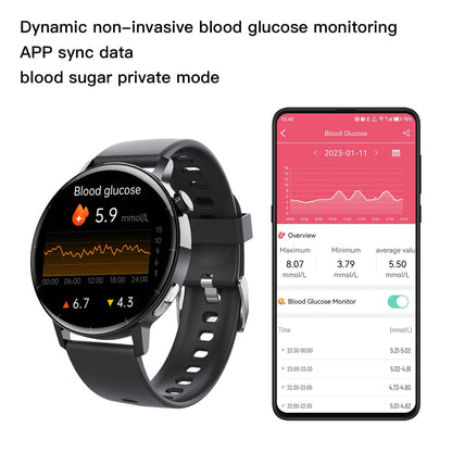 ZWPRO Fourth-generation Blood Sugar Blood Pressure ECG/EKG Smart Watch