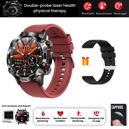 AI Medical Diagnosis Smart Watch 2024 New Blood Lipids Uric Acid Blood Glucose Watch - ECG+PPG Fitness Tracker