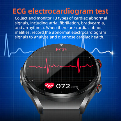 One-click Blood Pressure Blood Sugar ECG/EKG HRV Heart Rate Monitor Health Smart Watch