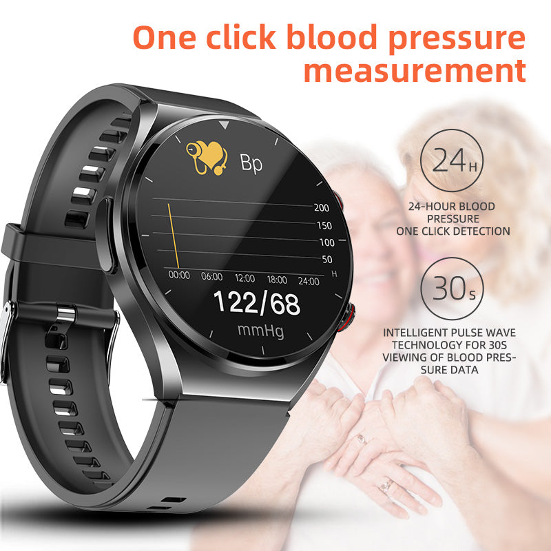 One-click Blood Pressure Blood Sugar ECG/EKG HRV Heart Rate Monitor Health Smart Watch