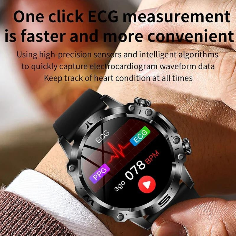 AI Medical Diagnosis Smart Watch 2024 New Blood Lipids Uric Acid Blood Glucose Watch - ECG+PPG Fitness Tracker